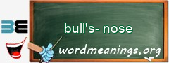 WordMeaning blackboard for bull's-nose